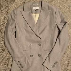 EUC Size 4 Reiss Double Breasted Gray Blazer